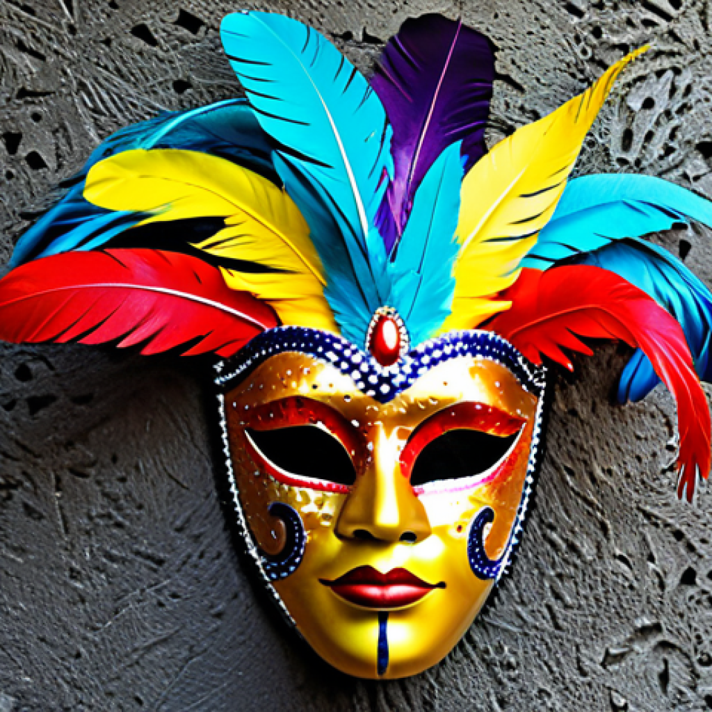 트리니다드 토바고에서 기념품 추천 - Carnival Mask**

"A vibrant, handcrafted carnival mask from Trinidad and Tobago, adorned with colorf...