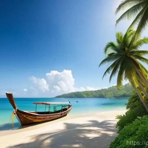 트리니다드 토바고 해변 추천 - **Prompt:** "A breathtaking, secluded beach on Tobago, reminiscent of Pirate's Bay or Charlotteville...