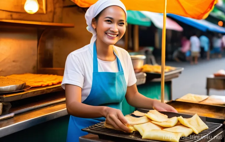 로티 Roti 먹는 법 - Prompt 1: Bustling Bangkok Street Food Roti Stall** 로티 Roti 먹는 법 - Prompt 1: Bustling Bangkok Street Food Roti Stall**