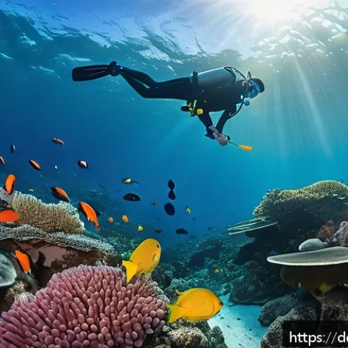 트리니다드 토바고 다이빙 추천 지역 - A vibrant underwater scene at Buccoo Reef, Trinidad and Tobago, showcasing a colorful coral reef tee...